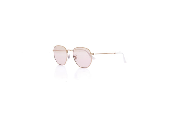 Lunettes de soleil dorées "Hexagonal"