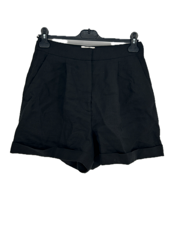Short en lin noir