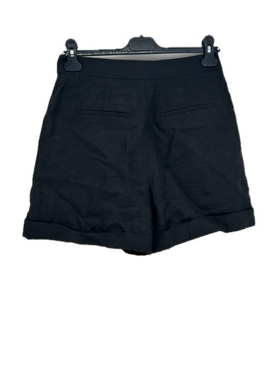 Short en lin noir