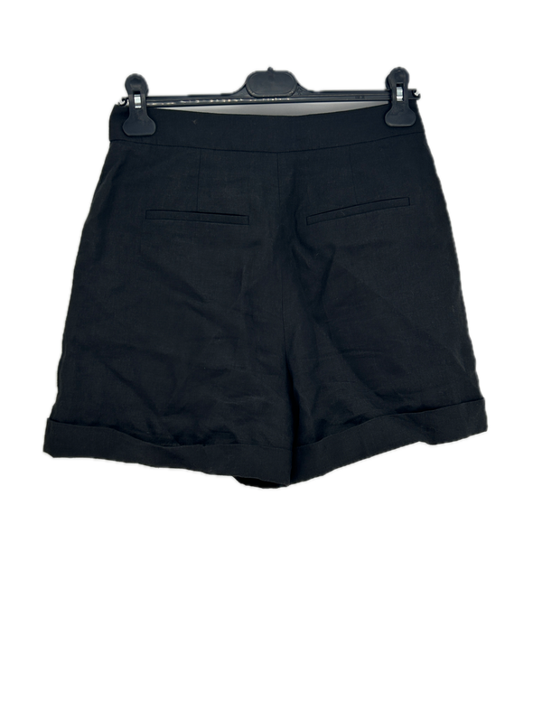 Short en lin noir