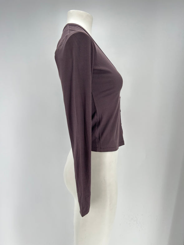 T-shirt côtelé à manches longues