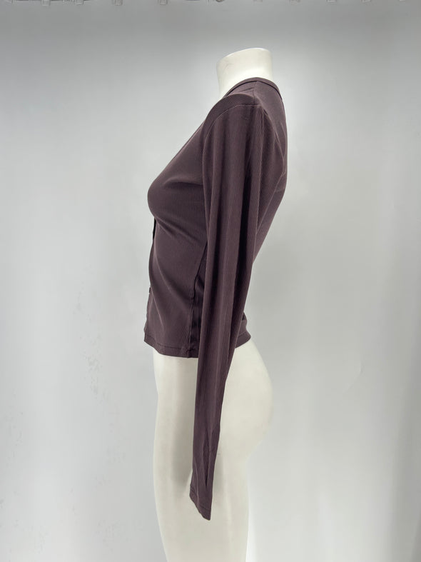 T-shirt côtelé à manches longues