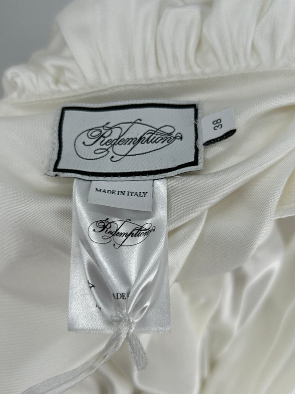 Top en satin blanc