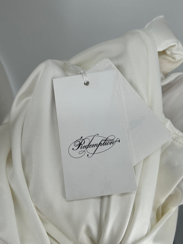 Top en satin blanc