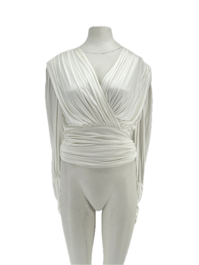 Top en satin blanc