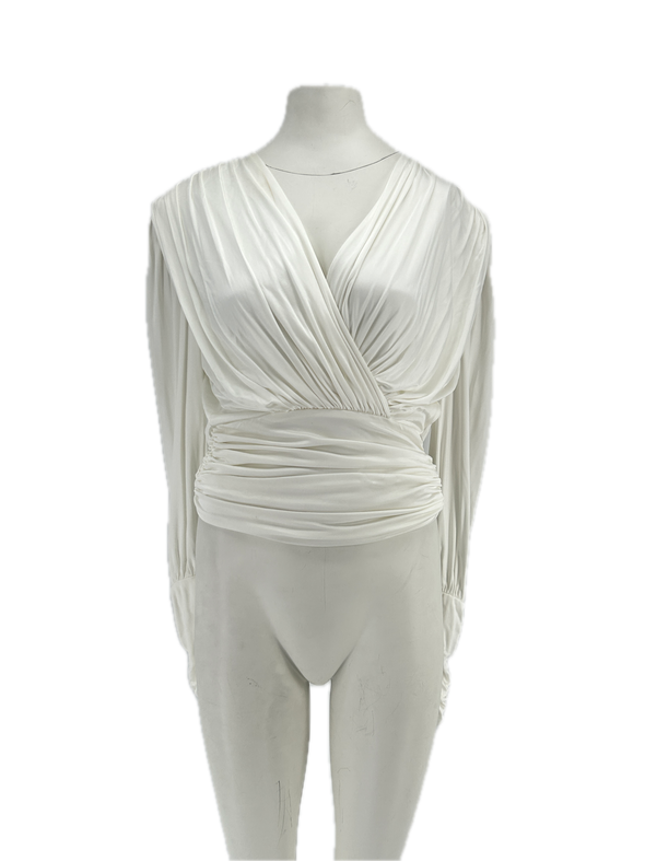 Top en satin blanc
