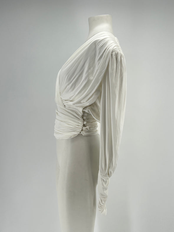 Top en satin blanc