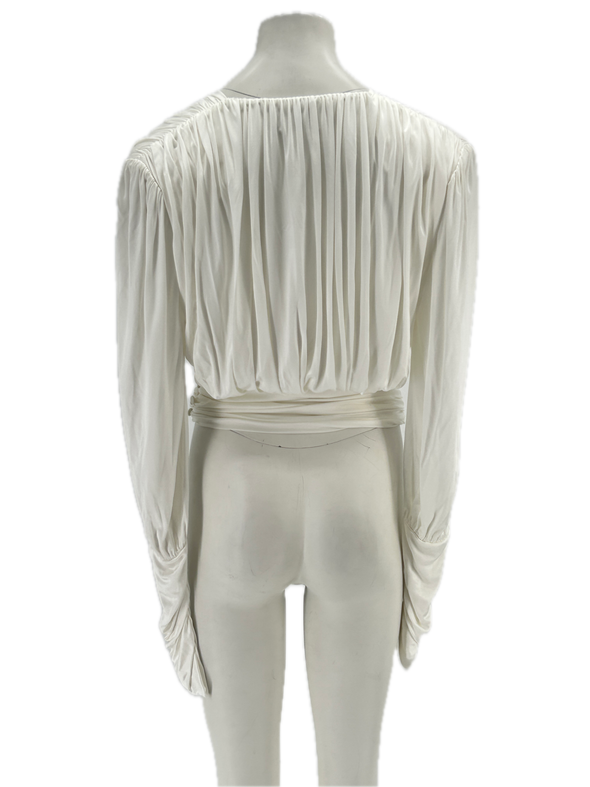 Top en satin blanc