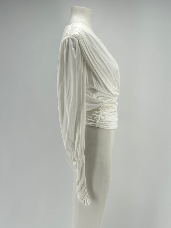 Top en satin blanc
