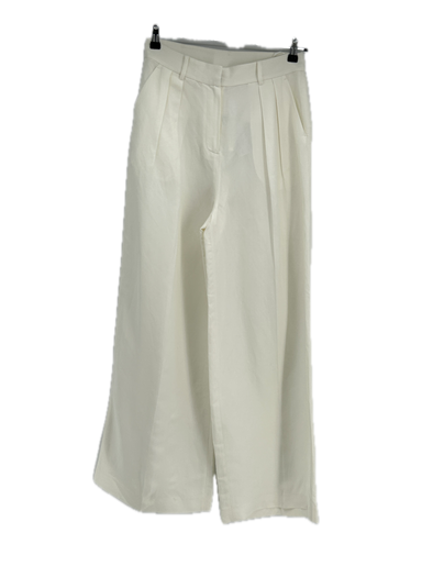 Pantalon en mélange de soie et lin