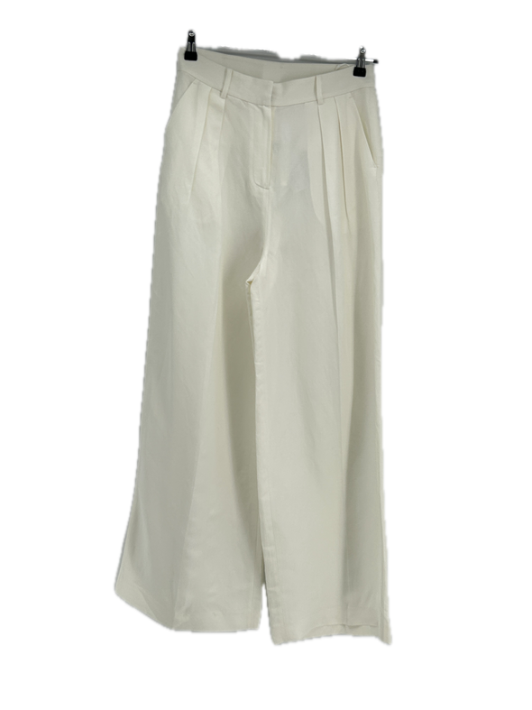 Pantalon en mélange de soie et lin
