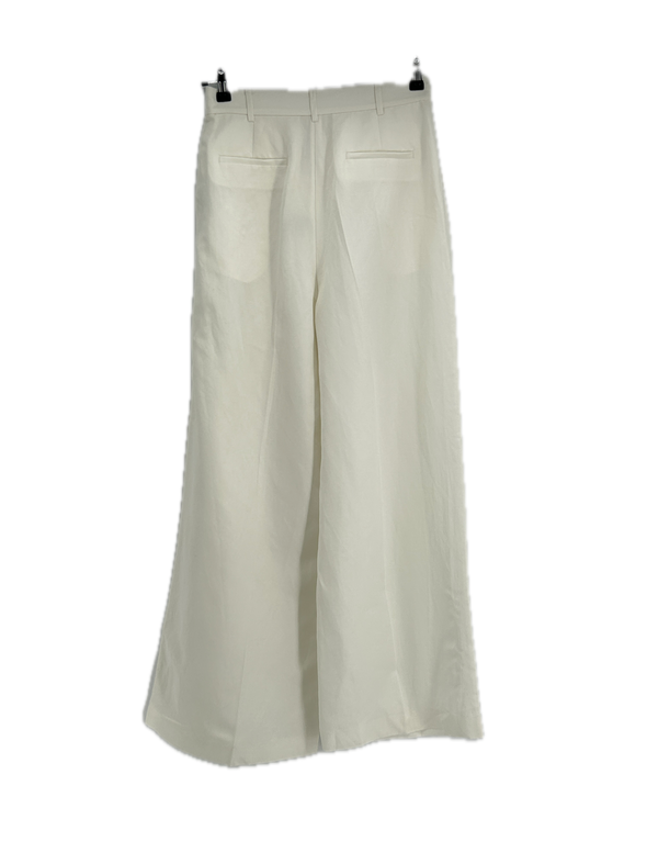 Pantalon en mélange de soie et lin