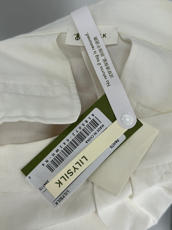 Pantalon en mélange de soie et lin