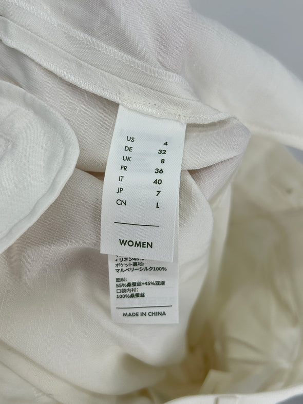 Pantalon en mélange de soie et lin