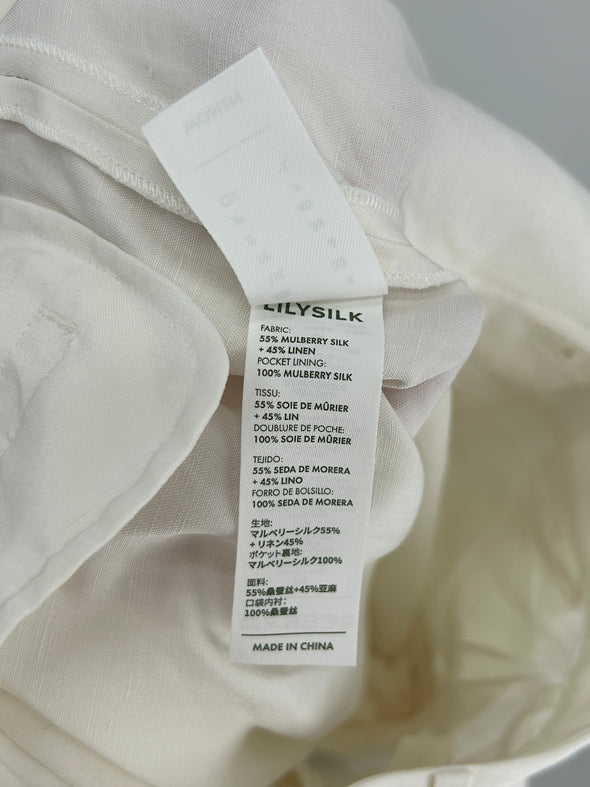 Pantalon en mélange de soie et lin