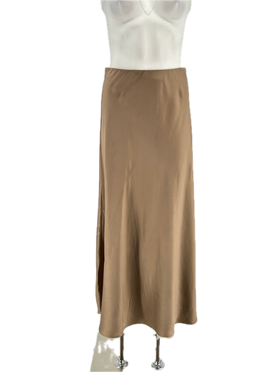 Jupe en soie marron