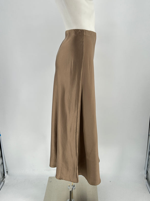 Jupe en soie marron