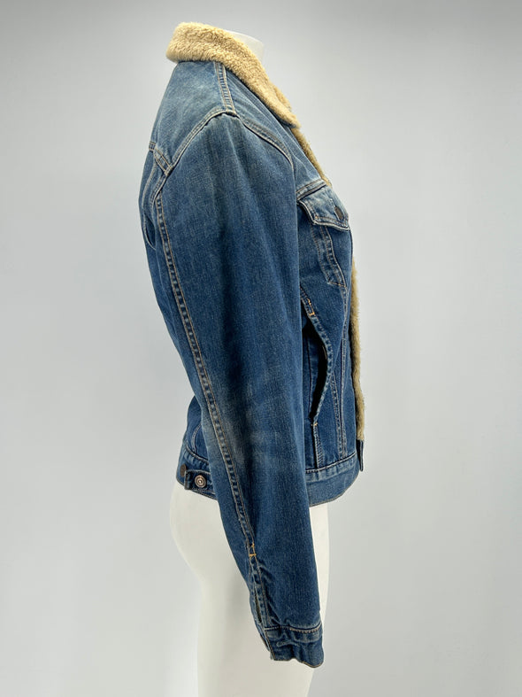 Veste en denim fourrée