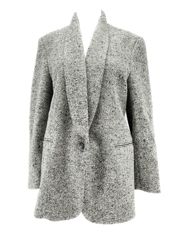 Veste de tailleur en laine grise chiné