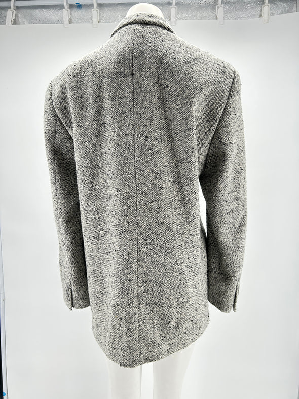 Veste de tailleur en laine grise chiné