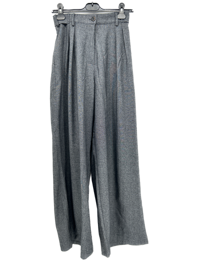 Pantalon à pinces gris chiné