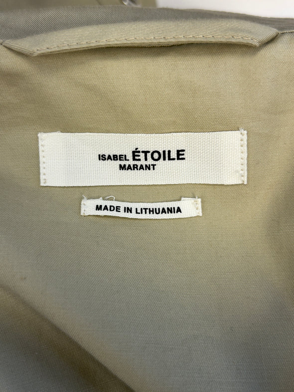 Blouse beige col montant