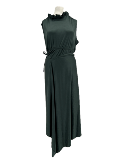 Robe en soie kaki