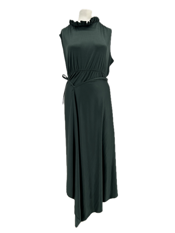 Robe en soie kaki
