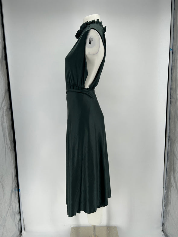 Robe en soie kaki