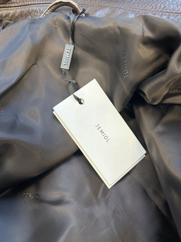 Veste en cuir marron