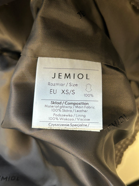 Veste en cuir marron