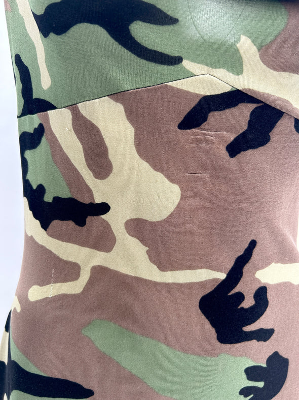 Robe camouflage en soie