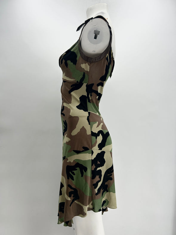 Robe camouflage en soie