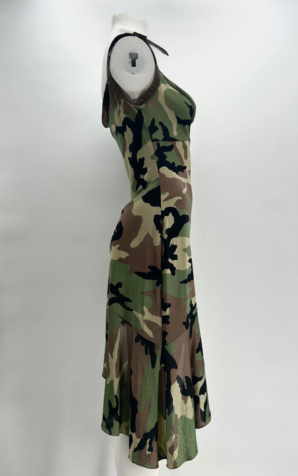 Robe camouflage en soie