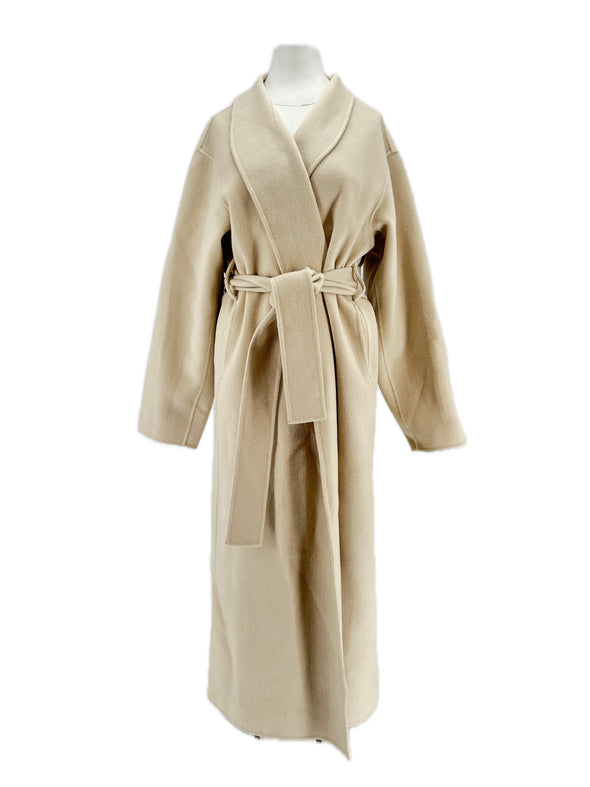 Trench-coat en laine beige