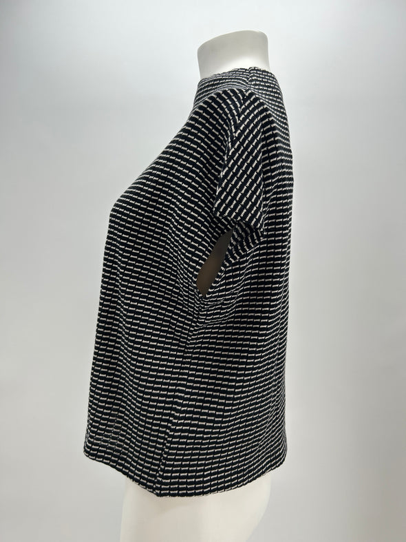 Top en maille bicolore
