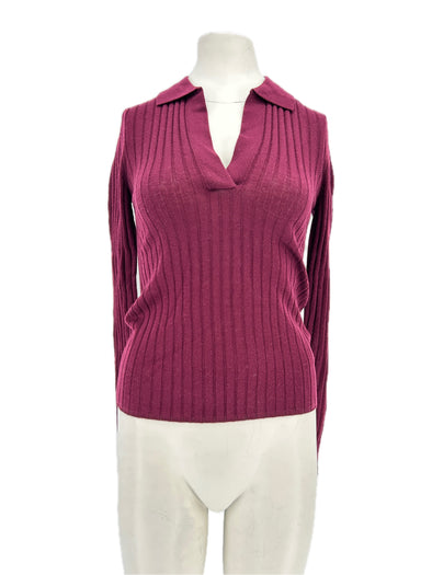 Pull polo bordeaux