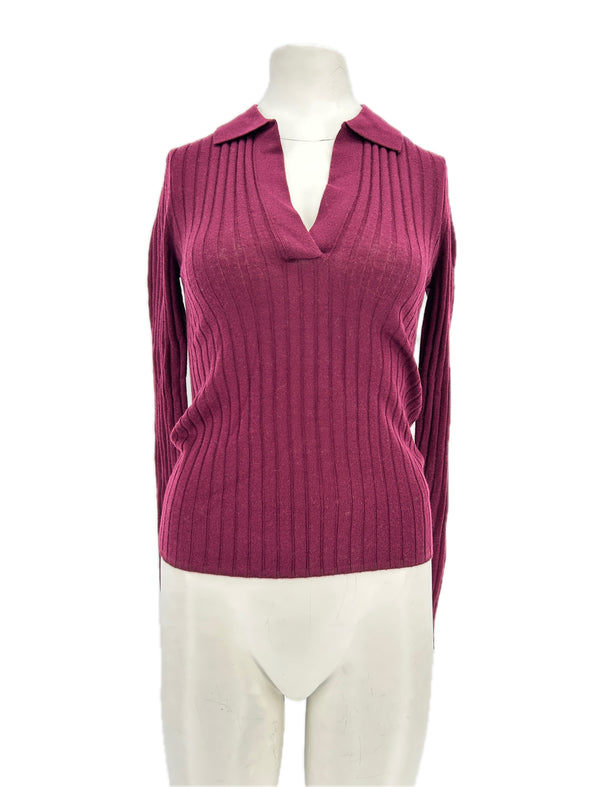 Pull polo bordeaux
