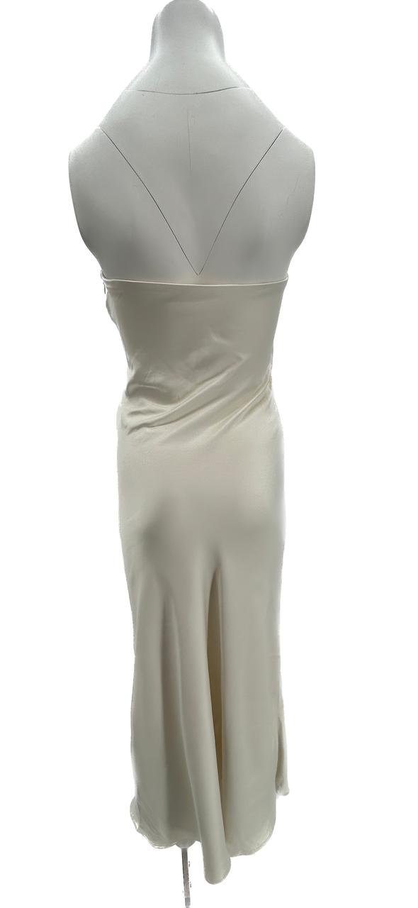 Robe bustier satinée blanche