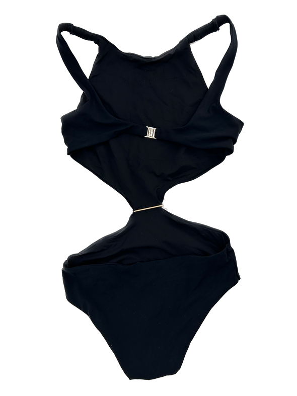 Maillot noir 1 pièce à découpes