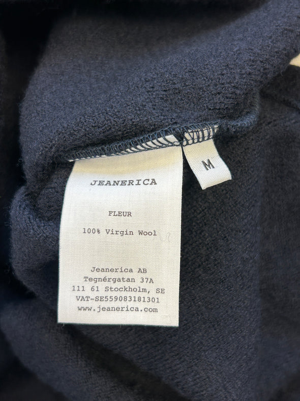 Top marine à manches courtes