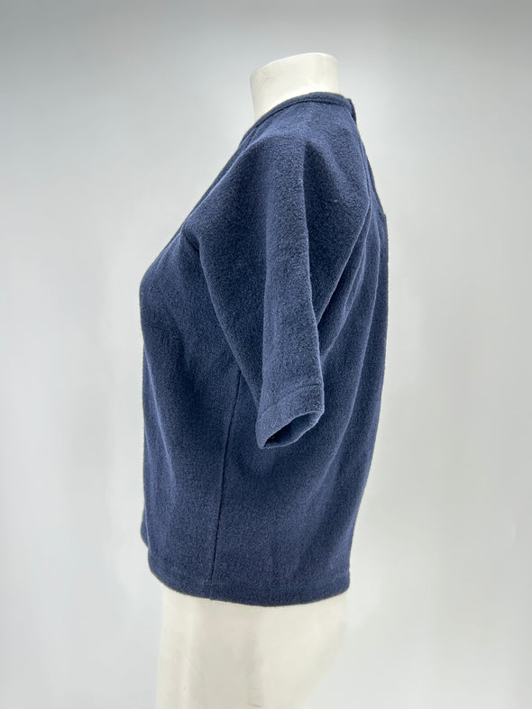 Top marine à manches courtes