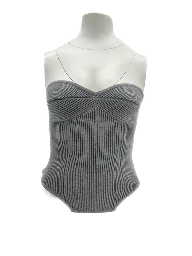 Top bustier gris