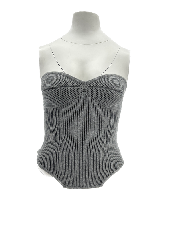 Top bustier gris