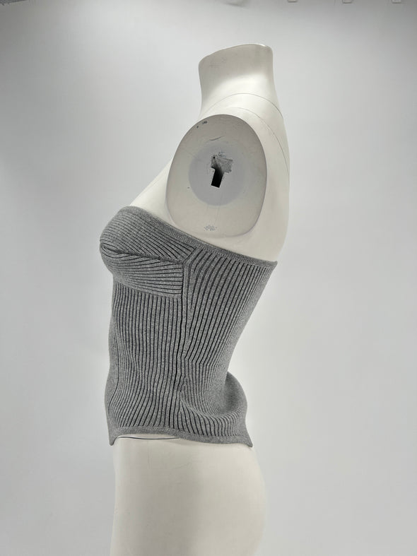 Top bustier gris