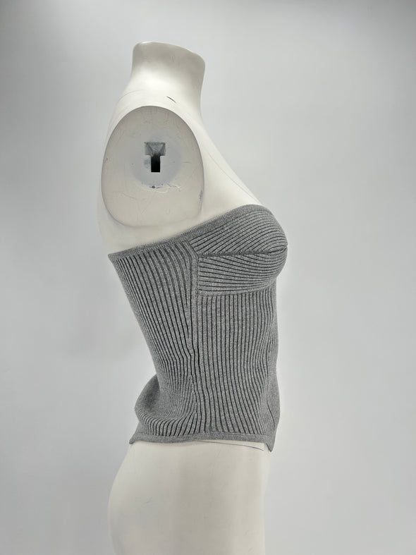 Top bustier gris