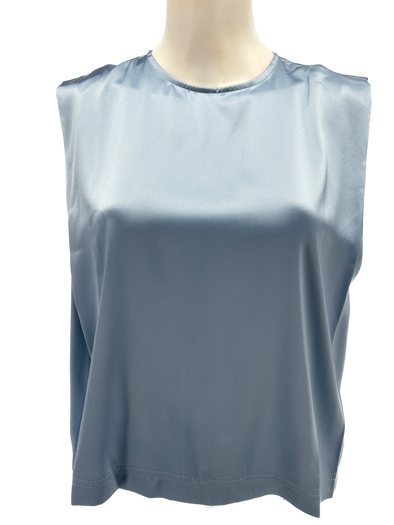 T-shirt en satin bleu