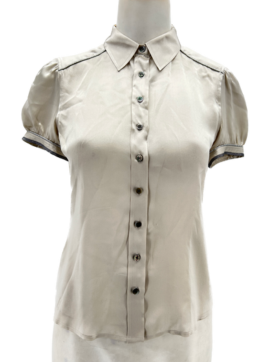 Chemise en soie beige