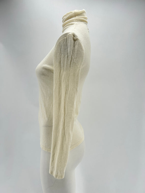 Top coulé roulé blanc