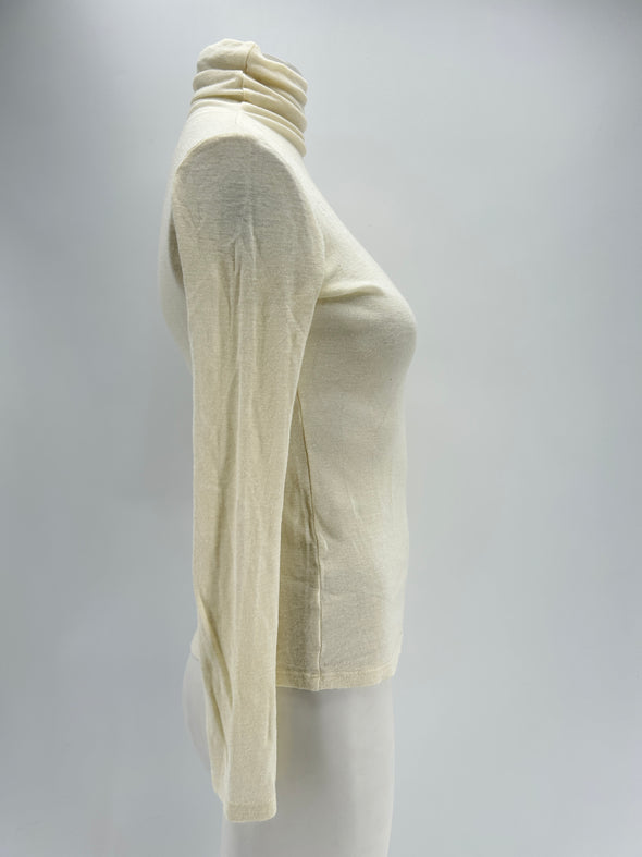 Top coulé roulé blanc